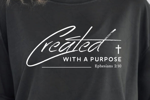 Created With A Purpose Svg Png Files, Christian Svg, Faith Svg, Bible Verse Svg, Inspirational Svg, God Svg, Christian Shirt Svg SVG DesignDestine 