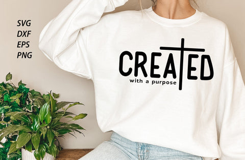 Created With a Purpose SVG t-shirt, Christian T-shirt, Self Love Svg, Easter Svg, Worthy Svg, Bible svg, Religious Svg, Faith Svg, Jesus Svg SVG MD mominul islam 