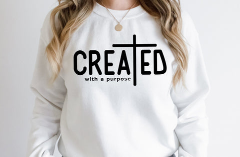 Created With a Purpose SVG t-shirt, Christian T-shirt, Self Love Svg, Easter Svg, Worthy Svg, Bible svg, Religious Svg, Faith Svg, Jesus Svg SVG MD mominul islam 