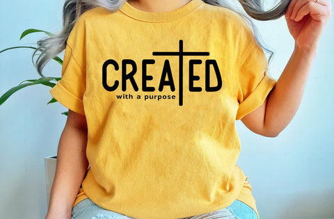 Created With a Purpose SVG t-shirt, Christian T-shirt, Self Love Svg, Easter Svg, Worthy Svg, Bible svg, Religious Svg, Faith Svg, Jesus Svg SVG MD mominul islam 