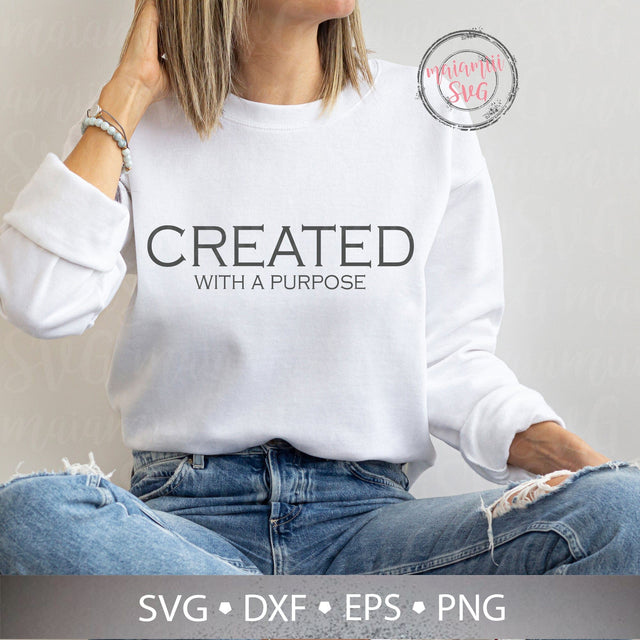 Created With a Purpose Svg, Worthy Svg, Christian Quote Svg, Bible Verse Svg, Choose Happy Svg, Christian Cricut SVG MaiamiiiSVG 