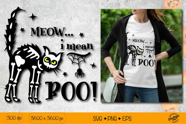 Creepy Black cat SVG| BOO SVG Halloween quote SVG Createya Design 