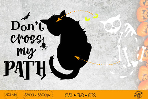 Creepy Black cat SVG| Spooky SVG Halloween quote SVG Createya Design 