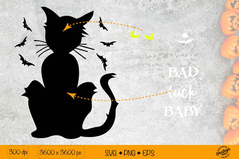 Creepy Black cat SVG| Spooky SVG Halloween quote SVG Createya Design 