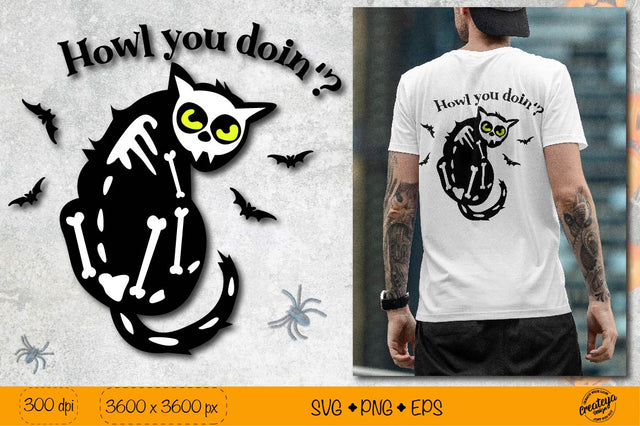 Creepy cat SVG| Scary Black cat Halloween quote for t shirt SVG Createya Design 