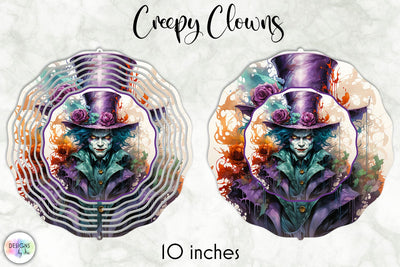 Creepy Clown Face Wind Spinner Sublimation Sublimation Designs by Ira 