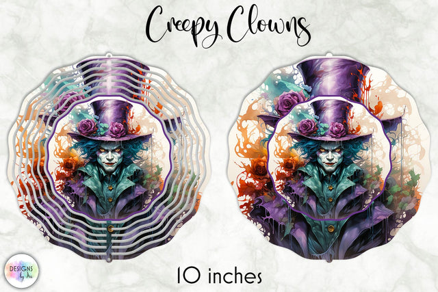 Creepy Clown Face Wind Spinner Sublimation Sublimation Designs by Ira 