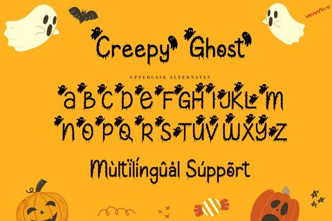 Creepy Ghost Font AEN Creative Store 