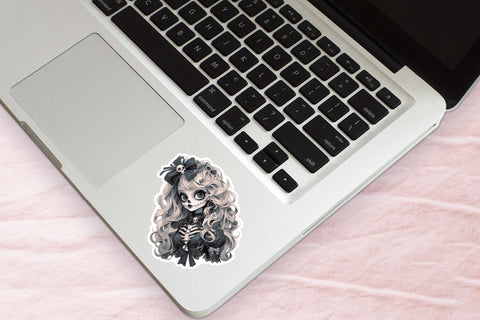 Creepy Halloween Girl Stickers - Printable Stickers Bundle Sublimation OrangeBrushStudio 