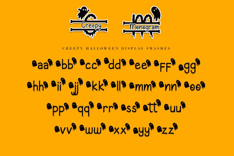 Creepy Halloween Monogram Font AEN Creative Store 
