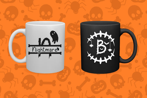 Creepy Halloween Monogram Font AEN Creative Store 