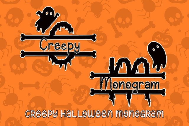 Creepy Halloween Monogram Font AEN Creative Store 