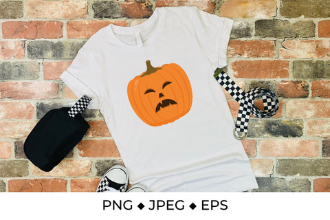 Creepy Halloween pumpkin face. Cartoon Jack-o-Lantern Sublimation LaBelezoka 