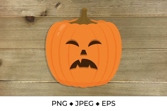 Creepy Halloween pumpkin face. Cartoon Jack-o-Lantern Sublimation LaBelezoka 