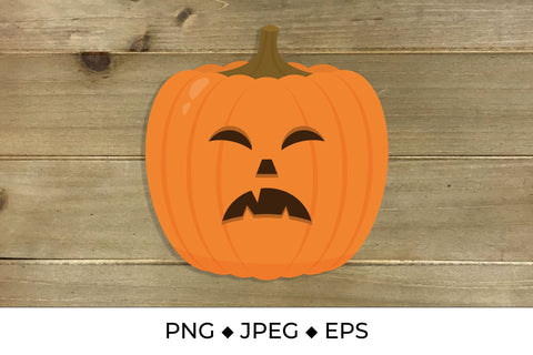 Creepy Halloween pumpkin face. Cartoon Jack-o-Lantern Sublimation LaBelezoka 