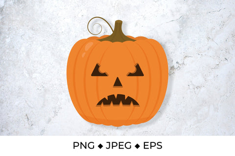 Creepy Halloween pumpkin face. Jack-o'-Lantern sublimation Sublimation LaBelezoka 
