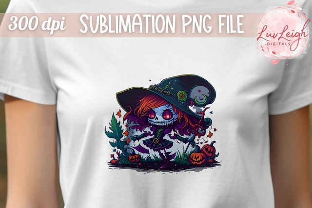 Creepy Halloween witch T-shirt PNG Sublimation Luvleigh Digitals 
