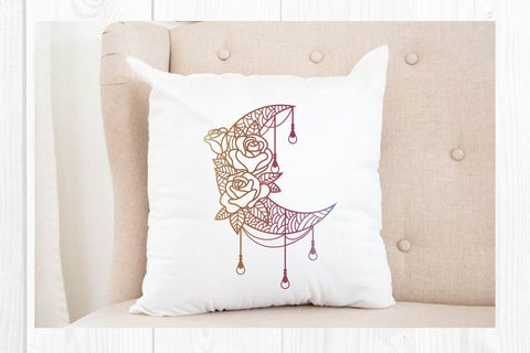 Crescent Moon Flowers Svg, Moon Flowers SVG dadan_pm 