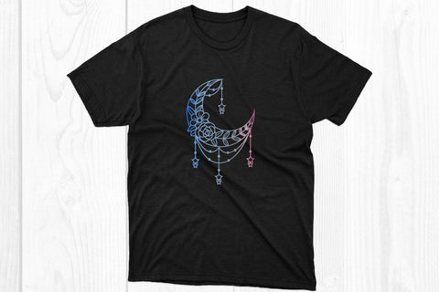 Crescent Moon Flowers Svg, Moon Flowers SVG dadan_pm 