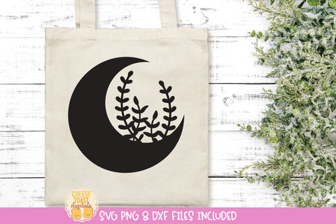 Crescent Moon SVG Bundle | Boho Floral Moon Cut Files SVG Cheese Toast Digitals 