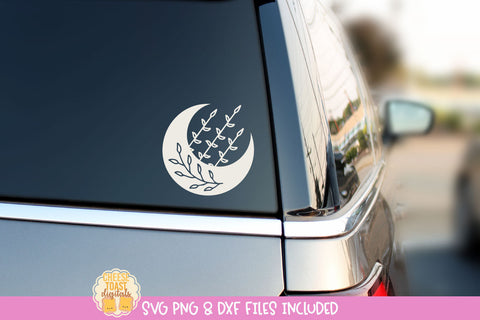 Crescent Moon SVG Bundle | Boho Floral Moon Cut Files SVG Cheese Toast Digitals 