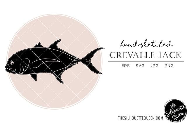 Crevalle Jack Hand sketched, hand drawn vector clipart SVG Loveleen Kaur 