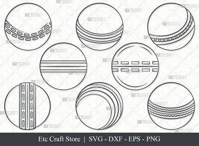 Cricket Ball SVG, Ball Outline, Sports Svg, Cricket Svg, Ball Svg, Sports Ball Svg, Cricket Lover Svg, Cricket Ball Bundle SVG ETC Craft 