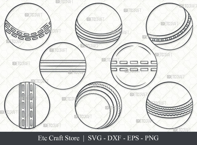 Cricket Ball SVG, Ball Outline, Sports Svg, Cricket Svg, Ball Svg, Sports Ball Svg, Cricket Lover Svg, Cricket Ball Bundle SVG ETC Craft 
