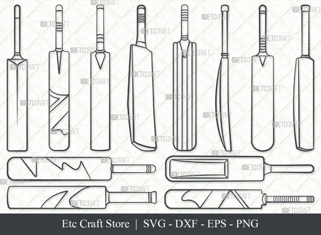 Cricket Bat SVG, Bat Outline, Sports Svg, Cricket Svg, Bat Svg, Sports Bat Svg, Cricket Lover Svg, Cricket Bat Bundle SVG ETC Craft 