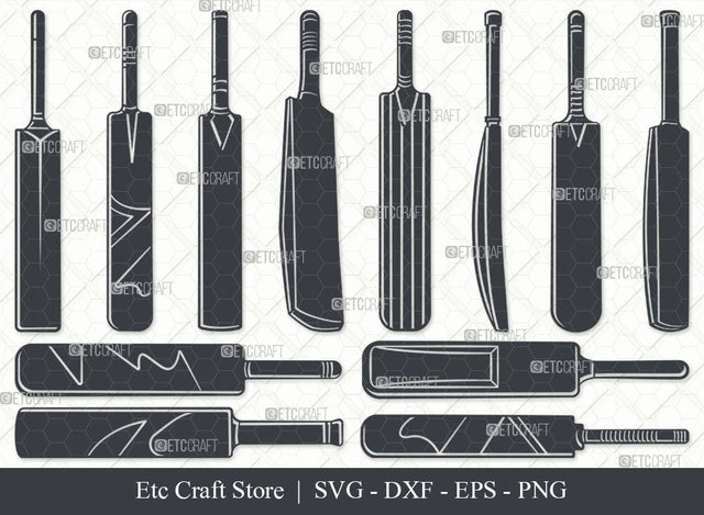 Cricket Bat SVG, Bat Silhouette, Sports Svg, Cricket Svg, Bat Svg, Sports Bat Svg, Cricket Lover Svg, Cricket Bat Bundle SVG ETC Craft 