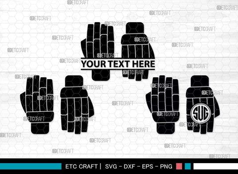 Cricket Hand Gloves Monogram, Cricket Hand Gloves Silhouette, Hand Gloves SVG, Cricket Batting Gloves Svg, Sport Gloves Svg, Gloves Bundle, SB00136 SVG ETC Craft 