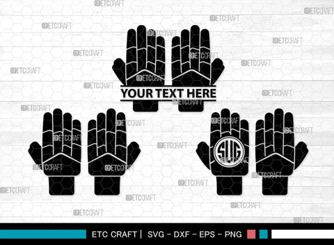 Cricket Hand Gloves Monogram, Cricket Hand Gloves Silhouette, Hand Gloves SVG, Cricket Batting Gloves Svg, Sport Gloves Svg, Gloves Bundle, SB00136 SVG ETC Craft 