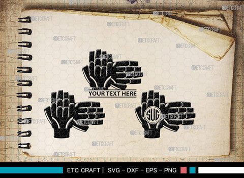 Cricket Hand Gloves Monogram, Cricket Hand Gloves Silhouette, Hand Gloves SVG, Cricket Batting Gloves Svg, Sport Gloves Svg, Gloves Bundle, SB00136 SVG ETC Craft 