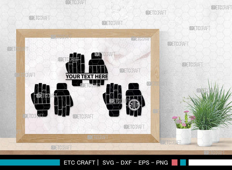 Cricket Hand Gloves Monogram, Cricket Hand Gloves Silhouette, Hand Gloves SVG, Cricket Batting Gloves Svg, Sport Gloves Svg, Gloves Bundle, SB00136 SVG ETC Craft 