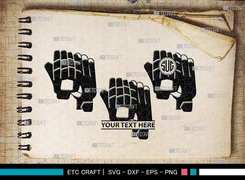 Cricket Hand Gloves Monogram, Cricket Hand Gloves Silhouette, Hand Gloves SVG, Cricket Batting Gloves Svg, Sport Gloves Svg, Gloves Bundle, SB00136 SVG ETC Craft 
