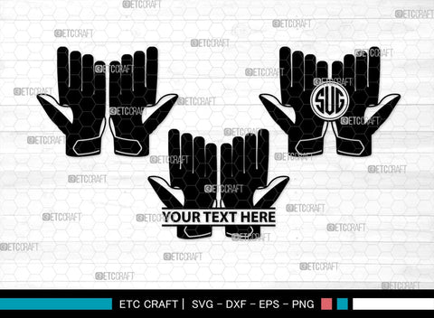 Cricket Hand Gloves Monogram, Cricket Hand Gloves Silhouette, Hand Gloves SVG, Cricket Batting Gloves Svg, Sport Gloves Svg, Gloves Bundle, SB00136 SVG ETC Craft 