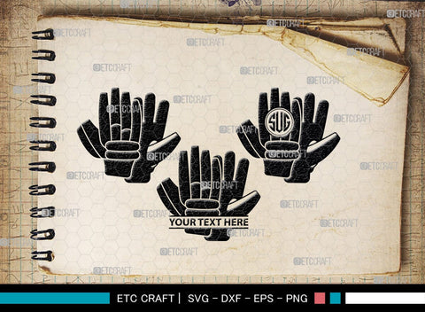 Cricket Hand Gloves Monogram, Cricket Hand Gloves Silhouette, Hand Gloves SVG, Cricket Batting Gloves Svg, Sport Gloves Svg, Gloves Bundle, SB00136 SVG ETC Craft 