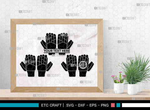 Cricket Hand Gloves Monogram, Cricket Hand Gloves Silhouette, Hand Gloves SVG, Cricket Batting Gloves Svg, Sport Gloves Svg, Gloves Bundle, SB00136 SVG ETC Craft 