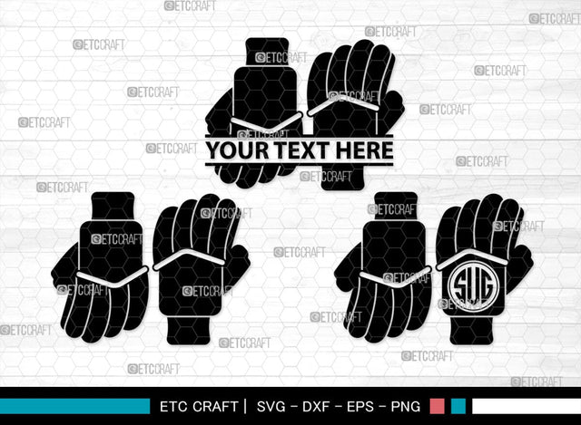 Cricket Hand Gloves Monogram, Cricket Hand Gloves Silhouette, Hand Gloves SVG, Cricket Batting Gloves Svg, Sport Gloves Svg, Gloves Bundle, SB00136 SVG ETC Craft 