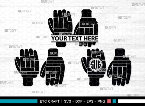 Cricket Hand Gloves Monogram, Cricket Hand Gloves Silhouette, Hand Gloves SVG, Cricket Batting Gloves Svg, Sport Gloves Svg, Gloves Bundle, SB00136 SVG ETC Craft 