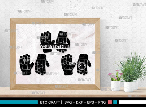 Cricket Hand Gloves Monogram, Cricket Hand Gloves Silhouette, Hand Gloves SVG, Cricket Batting Gloves Svg, Sport Gloves Svg, Gloves Bundle, SB00136 SVG ETC Craft 