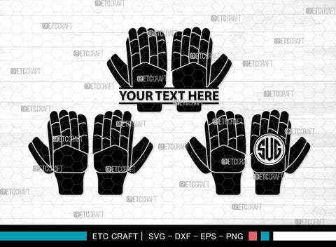 Cricket Hand Gloves Monogram, Cricket Hand Gloves Silhouette, Hand Gloves SVG, Cricket Batting Gloves Svg, Sport Gloves Svg, Gloves Bundle, SB00136 SVG ETC Craft 