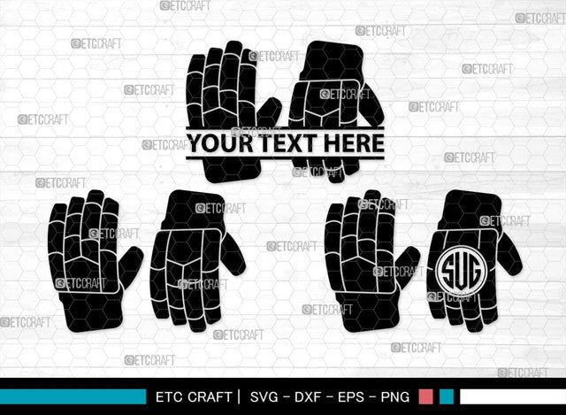 Cricket Hand Gloves Monogram, Cricket Hand Gloves Silhouette, Hand Gloves SVG, Cricket Batting Gloves Svg, Sport Gloves Svg, Gloves Bundle, SB00136 SVG ETC Craft 
