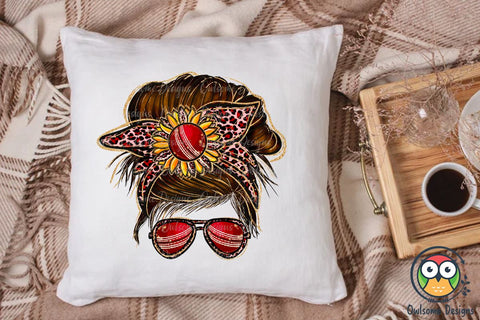 Cricket Messy Bun Sublimation Sublimation Owlsome.Designs 