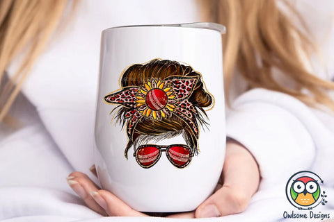 Cricket Messy Bun Sublimation Sublimation Owlsome.Designs 