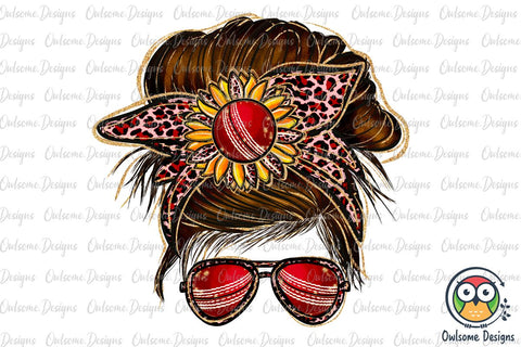 Cricket Messy Bun Sublimation Sublimation Owlsome.Designs 