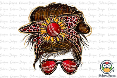 Cricket Messy Bun Sublimation Sublimation Owlsome.Designs 
