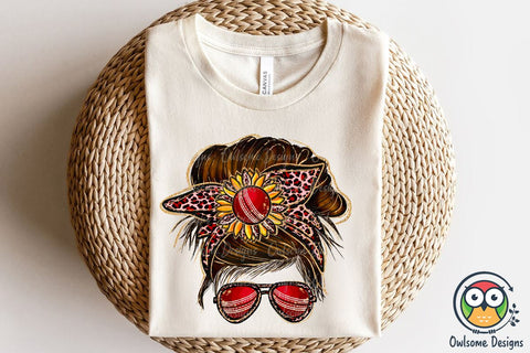 Cricket Messy Bun Sublimation Sublimation Owlsome.Designs 