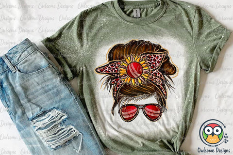 Cricket Messy Bun Sublimation Sublimation Owlsome.Designs 