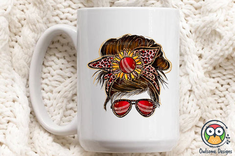 Cricket Messy Bun Sublimation Sublimation Owlsome.Designs 